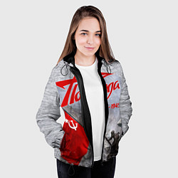Куртка с капюшоном женская 9 мая День победы, цвет: 3D-черный — фото 2