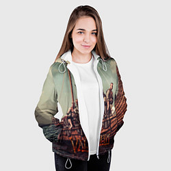 Куртка с капюшоном женская Valheim викинги, цвет: 3D-белый — фото 2