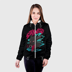 Куртка с капюшоном женская Волк StayWild, цвет: 3D-белый — фото 2