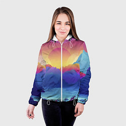 Куртка с капюшоном женская Красочные Горы, цвет: 3D-белый — фото 2