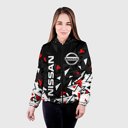 Куртка с капюшоном женская NISSAN НИССАН ОСКОЛКИ, цвет: 3D-черный — фото 2