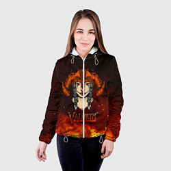 Куртка с капюшоном женская Valheim девушка воин, цвет: 3D-белый — фото 2