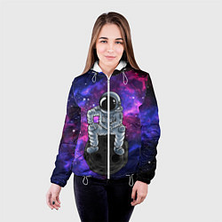 Куртка с капюшоном женская Distant galaxy, цвет: 3D-белый — фото 2