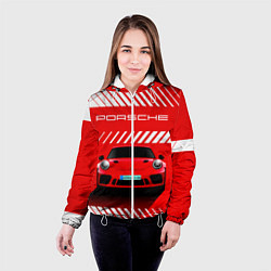 Куртка с капюшоном женская PORSCHE ПОРШЕ RED STYLE, цвет: 3D-белый — фото 2