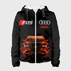 Куртка с капюшоном женская AUDI RS 5 FIRE АУДИ РС 5, цвет: 3D-белый