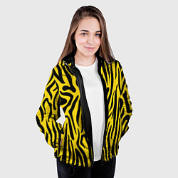 Куртка с капюшоном женская Тигровые полоски, цвет: 3D-черный — фото 2