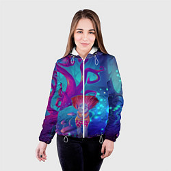 Куртка с капюшоном женская Волшебство троллей, цвет: 3D-белый — фото 2