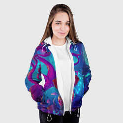 Куртка с капюшоном женская Волшебство троллей, цвет: 3D-белый — фото 2