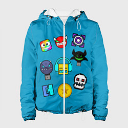 Куртка с капюшоном женская Geometry Dash: Icons, цвет: 3D-белый