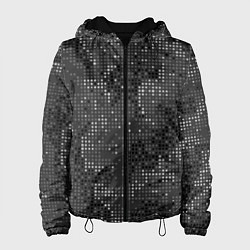 Куртка с капюшоном женская КАМУФЛЯЖ В ЧЕРНУЮ ТОЧКУ, цвет: 3D-черный