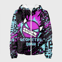 Куртка с капюшоном женская Geometry Dash, цвет: 3D-белый