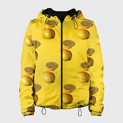 Куртка с капюшоном женская Летние лимоны, цвет: 3D-черный