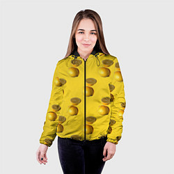 Куртка с капюшоном женская Летние лимоны, цвет: 3D-черный — фото 2