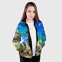 Куртка с капюшоном женская Морской мир, цвет: 3D-черный — фото 2
