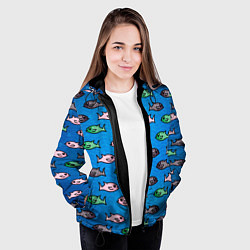 Куртка с капюшоном женская Рыбки, цвет: 3D-черный — фото 2