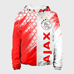 Куртка с капюшоном женская FC AJAX AMSTERDAM ФК АЯКС, цвет: 3D-белый