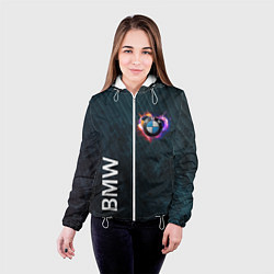 Куртка с капюшоном женская BMW Heart Grooved Texture, цвет: 3D-белый — фото 2