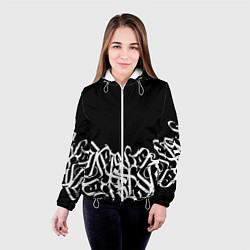 Куртка с капюшоном женская КАЛЛИГРАФИЯ CALLIGRAPHY, цвет: 3D-белый — фото 2