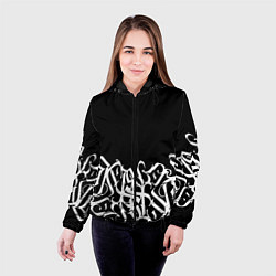 Куртка с капюшоном женская КАЛЛИГРАФИЯ CALLIGRAPHY, цвет: 3D-черный — фото 2