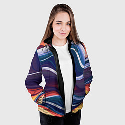 Куртка с капюшоном женская Colored lines, цвет: 3D-черный — фото 2