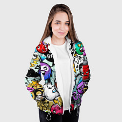 Куртка с капюшоном женская Граффити, цвет: 3D-белый — фото 2