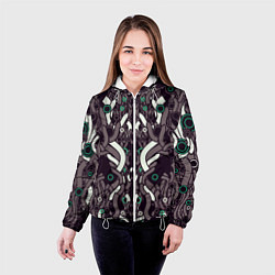Куртка с капюшоном женская Абстрактная фантастика, цвет: 3D-белый — фото 2