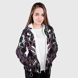 Куртка с капюшоном женская Абстрактная фантастика, цвет: 3D-белый — фото 2