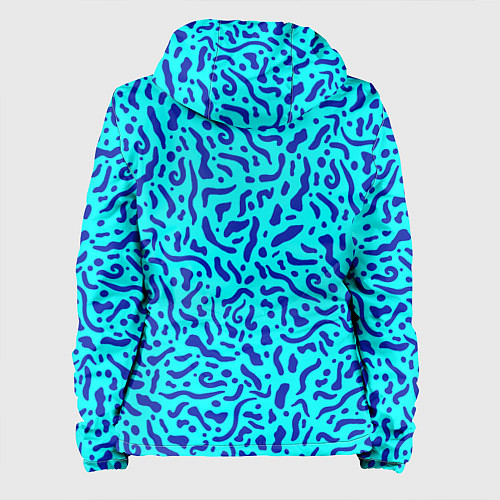 Женская куртка Неоновые синие узоры / 3D-Черный – фото 2