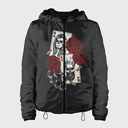Куртка с капюшоном женская Карты, цвет: 3D-черный