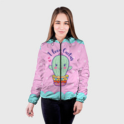 Куртка с капюшоном женская Милый кактус, цвет: 3D-черный — фото 2