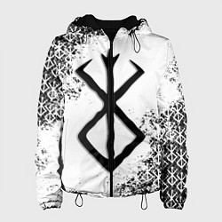 Куртка с капюшоном женская БЕРСЕРК logo чб, цвет: 3D-черный