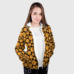 Куртка с капюшоном женская Баскетбольные Мячи, цвет: 3D-белый — фото 2