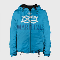 Куртка с капюшоном женская Морской ВМФ, цвет: 3D-черный