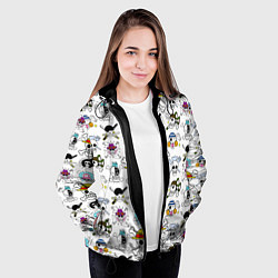 Куртка с капюшоном женская Веселые Роджеры пиратов Соломенной Шляпы, цвет: 3D-черный — фото 2