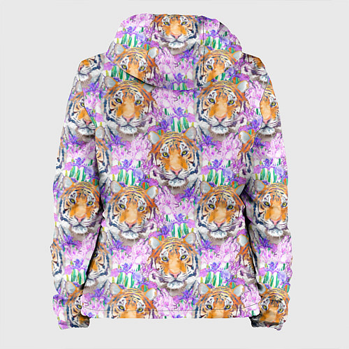 Женская куртка Тигр в цветах / 3D-Черный – фото 2