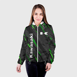 Куртка с капюшоном женская KAWASAKI КАВАСАКИ SPORT, цвет: 3D-белый — фото 2