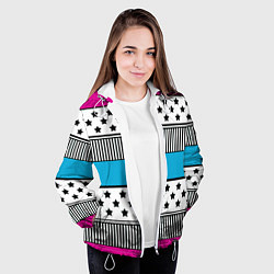 Куртка с капюшоном женская Молодежный современный узор, цвет: 3D-белый — фото 2