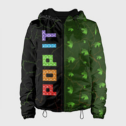 Куртка с капюшоном женская Pop It - Unicorn - Stripes Pattern, цвет: 3D-черный