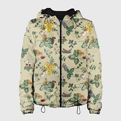 Куртка с капюшоном женская Зайчики с Цветочками, цвет: 3D-черный