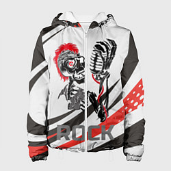 Куртка с капюшоном женская Punk music, цвет: 3D-белый