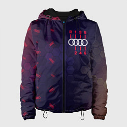 Куртка с капюшоном женская Audi - Gearbox - Hexagon Pattern, цвет: 3D-черный
