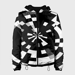 Куртка с капюшоном женская Черно-белый фон иллюзии, цвет: 3D-черный
