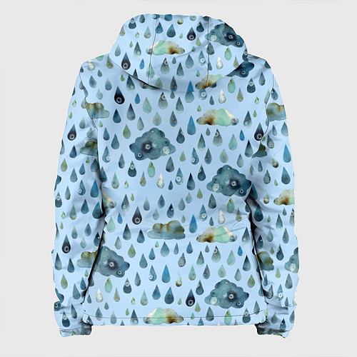 Женская куртка Дождливая осень Тучки и дождь / 3D-Черный – фото 2
