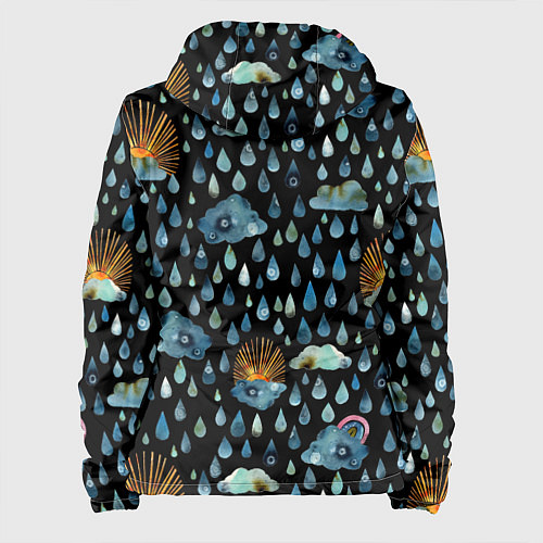Женская куртка Дождливая осень Солнце, облака / 3D-Черный – фото 2