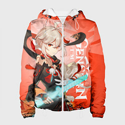 Куртка с капюшоном женская Genshin Impact, Кадзуха, цвет: 3D-белый