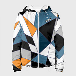 Куртка с капюшоном женская Геометрический узор, цвет: 3D-белый