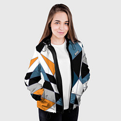 Куртка с капюшоном женская Геометрический узор, цвет: 3D-черный — фото 2
