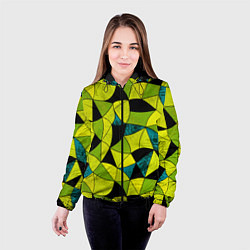 Куртка с капюшоном женская Гранжевый яркий зеленый, цвет: 3D-черный — фото 2