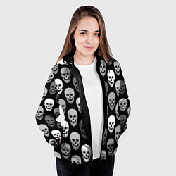 Куртка с капюшоном женская Черно-белый готический, цвет: 3D-черный — фото 2