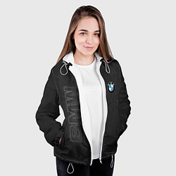 Куртка с капюшоном женская BMW LOGO AND INSCRIPTION, цвет: 3D-белый — фото 2